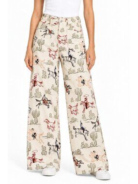 Rodeo Cowboy Straight Leg Jeans Western Cowgirl High Rise Patch Pocket Pants